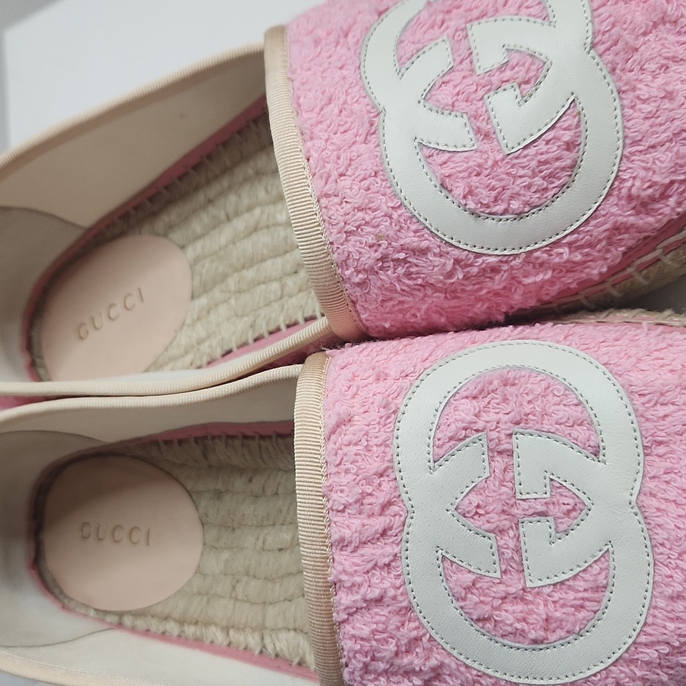 GUCCI  Soft Terry PINK  Espadrilles Shoes Size 38 EU So Chic!